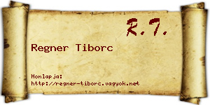 Regner Tiborc névjegykártya